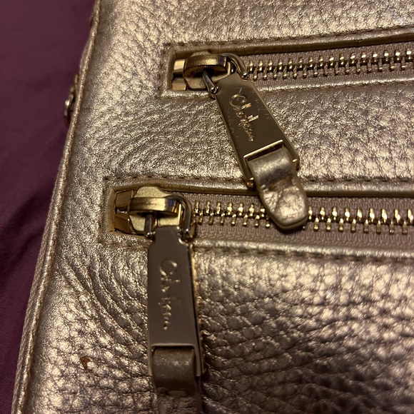 Leather Cole Haan Gold Crossbody (Expandable) Purse - Picture 2 of 9